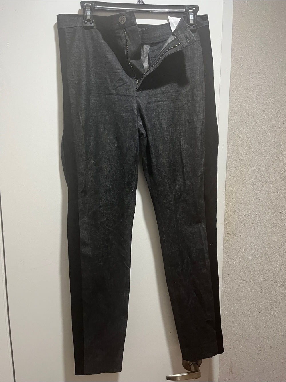 Banana Republic Black Slim Tuxedo-Stripe Dress Pants Set
